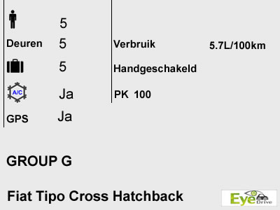 Group G Fiat Tipo Xross Hatchback NL